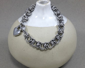 Roestvrijstalen Barrel weave armband, unisex chainmaille armband voor mannen of vrouwen