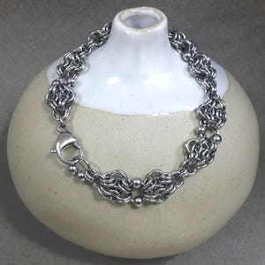 Roestvrijstalen maliënkolder voor dames, Byzantijnse geweven armband, maliënsieraden