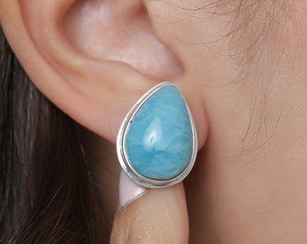 Larimar Earrings Oona | Real Larimar | Dominican Blue Stone | Handcrafted The Larimar Shop®