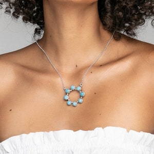 Tinsley Multi-stone Necklace |  Dominican Larimar | Punta Cana Blue Stone | Handcrafted The Larimar Shop®