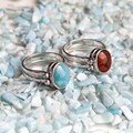 Larimar Amber Ring | Reversible Double-Sided Design | Women's Handmade Jewelry | Larimar & Amber Gift | Handcrafted by The Larimar Shop® product logo