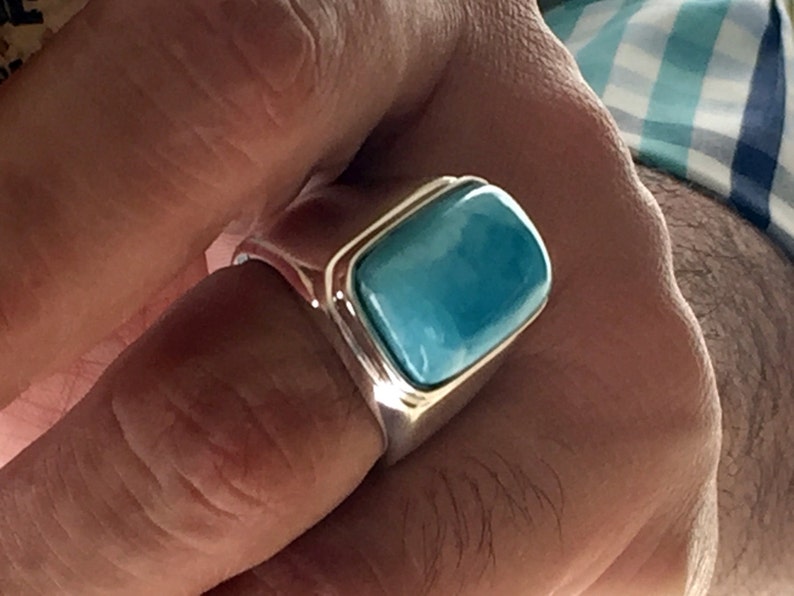 Larimar Ring for Men Shop Certified Larimar Stones Jewelry Etsy