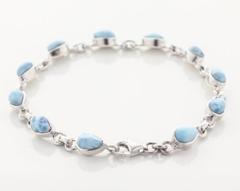 Astral Larimar Bracelet | Dominican Larimar |  Punta Cana Blue Stone | 100% Handmade Jewelry | Handcrafted The Larimar Shop®