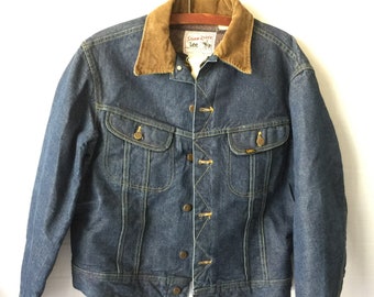 Vintage Lee Storm Rider Denim Jacket Blanket Lined - Etsy