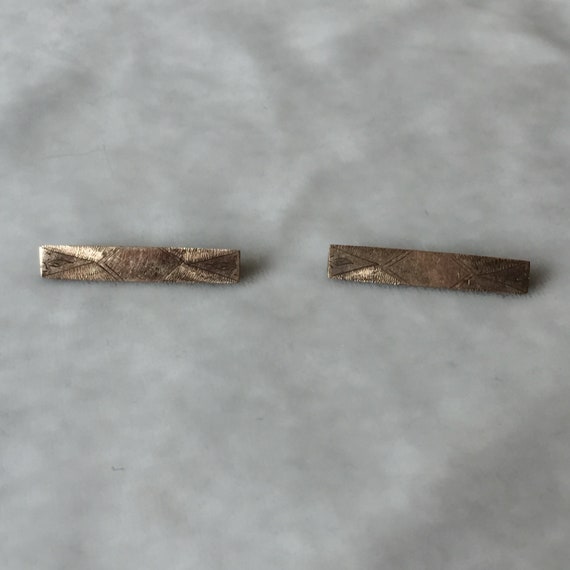 Gold Front Engraved Lace Pins Edwardian - image 3
