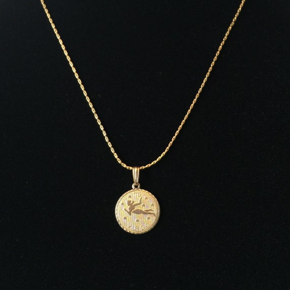 Virgo Medallion Necklace Astrological Sign Symbol 