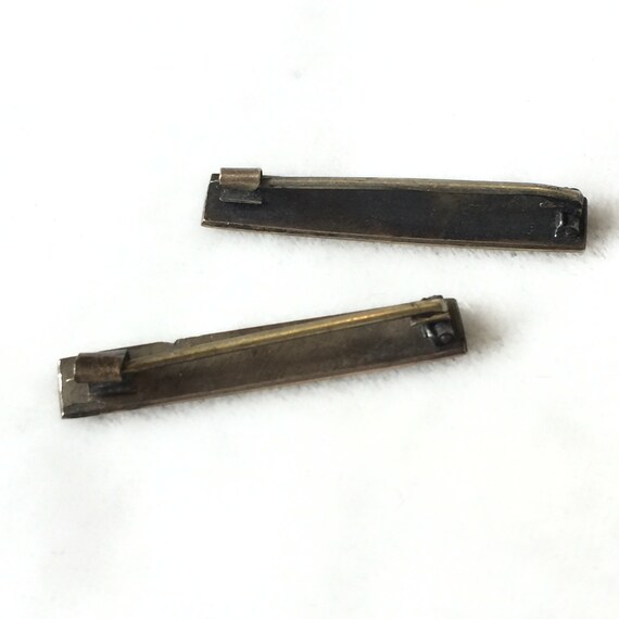 Gold Front Engraved Lace Pins Edwardian - image 2