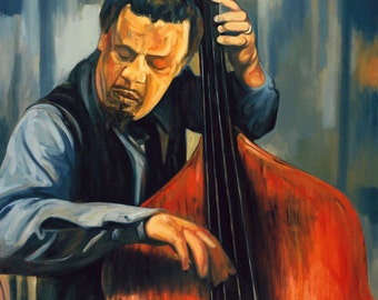 Portrait of Charles Mingus  - 13x19 Archival Art Print by Scott Laumann Limited Edition