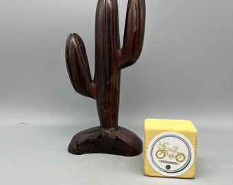 Ironwood Carved Cactus Saguaro Decor, Made in Mexico, Handcrafted Desert Wildlife, Cacti, California Habitat