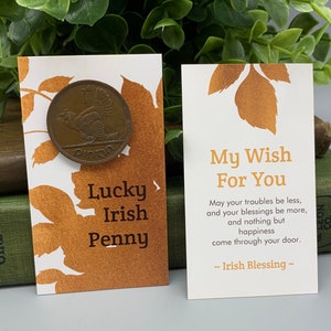 Lucky Irish Penny Coin Gift Card & Irish Blessing non religious St Patricks Day Groom's Gift, Wedding Keepsake, Free Shipping in Canada image 10