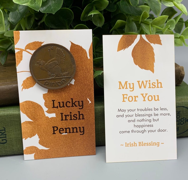 Lucky Irish Penny Coin Gift Card & Irish Blessing non religious St Patricks Day Groom's Gift, Wedding Keepsake, Free Shipping in Canada image 10