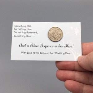 Pièce de six pence pour mariage porte-bonheur livraison gratuite par Postes Canada - Avec carte souvenir de - Anglais cadeau de mariage de six pence pour la mariée - Bonne chance