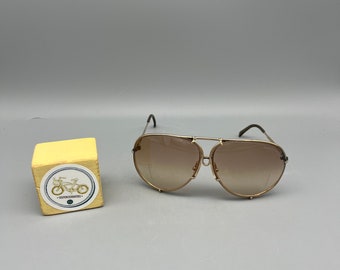 Lunettes de soleil Porsche Carrera vintage avec monture dorée, verres brun ambré, modèle 5621, verres interchangeables, teintes Autriche