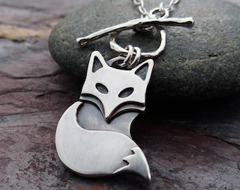 Arctic Fox Pendant || hand fabricated sterling silver pendant || nature inspired metalsmith jewelry (4558)