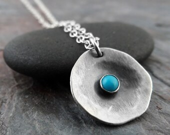 A Second Chance || reclaimed silver and turquoise necklace (6910)