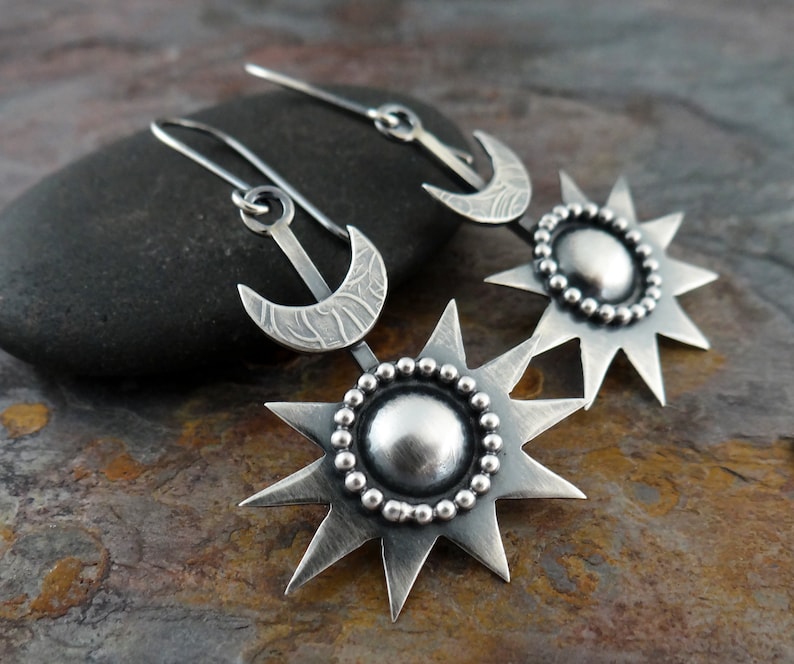 Dark Star Earrings II bold metalsmith earrings 6952 image 1