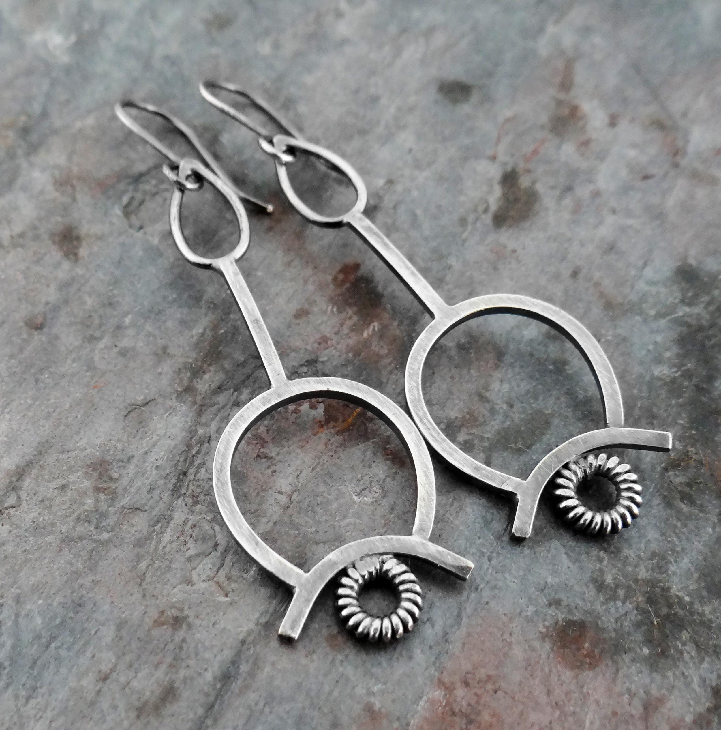 Abstract Flower Dangles II || Modern Metalsmith Earrings (7072) - Etsy