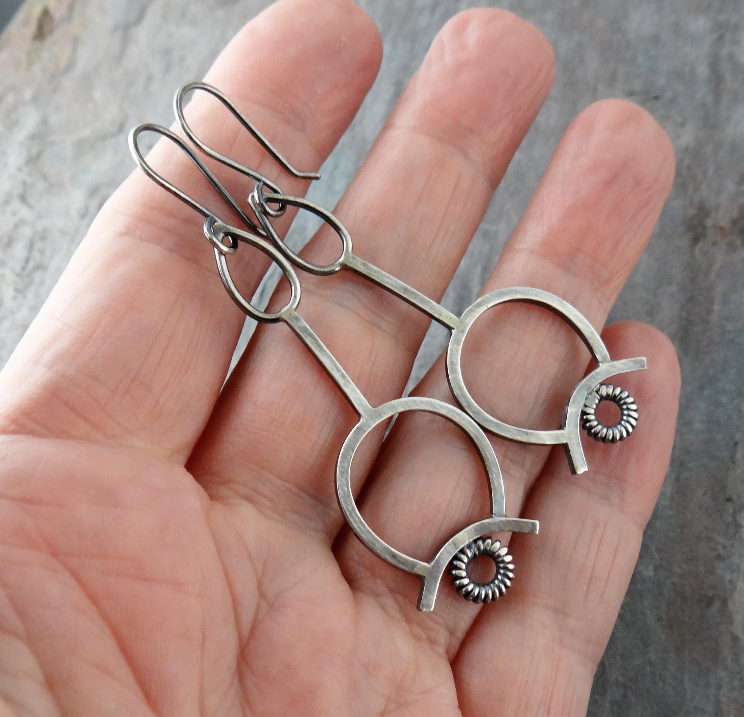 Abstract Flower Dangles II || Modern Metalsmith Earrings (7072) - Etsy