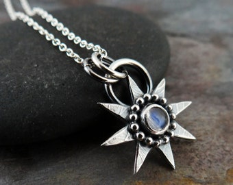 You're a Star || small hand-forged moonstone pendant (6950)