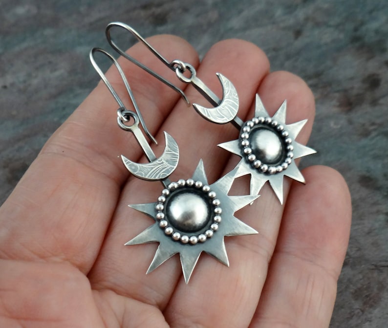 Dark Star Earrings II bold metalsmith earrings 6952 image 3