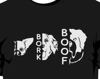 Yipp Bork Boof Dog Barking Scale T-Shirt