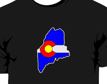 Colorado Flag Maine State T-Shirt
