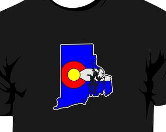 Colorado Flag Rhode Island State T-Shirt