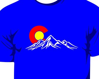 Colorado Setting Sun Over Mountains T-Shirt