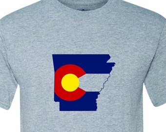 Colorado Flag Arkansas State Outline T-Shirt