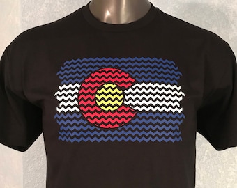 Colorado Flag Chevron Pattern T-Shirt