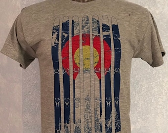 Skiing Colorado Flag T-Shirt