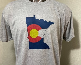 Colorado Flag Minnesota State Outline T-Shirt