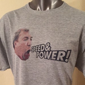 Camiseta de Jeremy Clarkson sobre velocidad y potencia