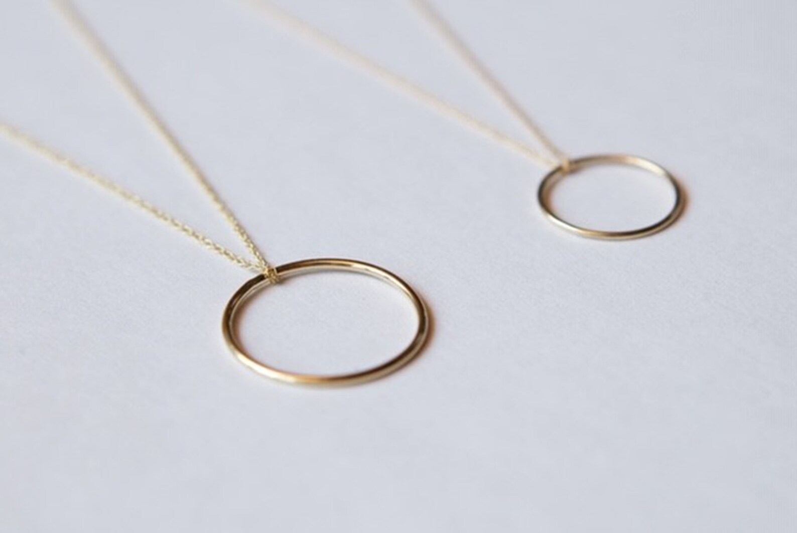 Gold Circle Necklace Chic Layering Necklace Gold Minimalist Etsy