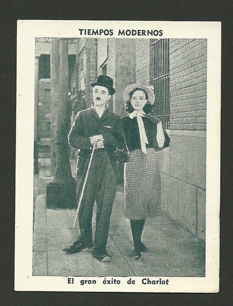 Rare Charlie Chaplin And Paulette Goddard Modern Times 1936 Card 2 Posters - 