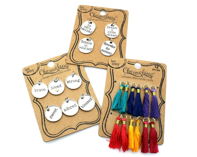 Bead Landing "Charmalong" Charms and Tassels (3 Sets)