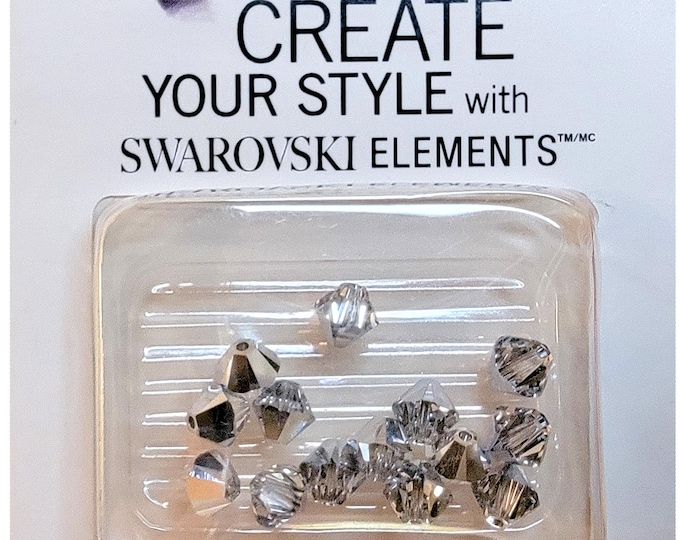 ORIGINAL Swarovski Elements 6mm, Comet Argent Bicone Crystal Beads 5301 - 14 pcs (1 pkg)