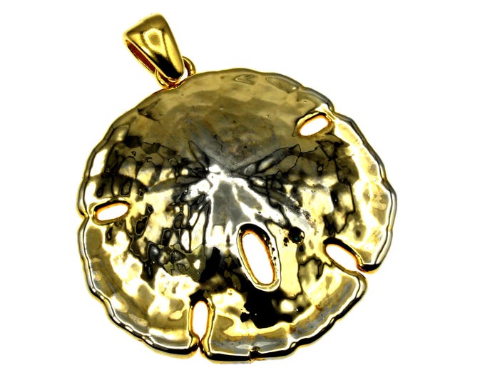 Small 14K Yellow Gold-Plated Sand Dollar Pendant