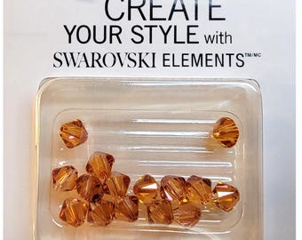 ORIGINAL Swarovski Elements 6mm, Crystal Copper Bicone Beads - 15 pcs (1 pkg)
