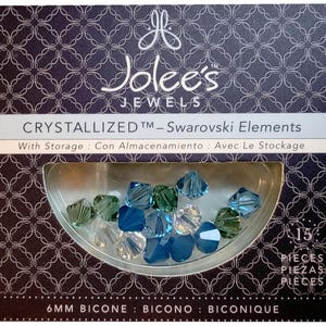 ORIGINAL Swarovski Elements 6mm, Sea Breeze Mix Bicone Crystal Beads, 15 pcs (1 pkg)