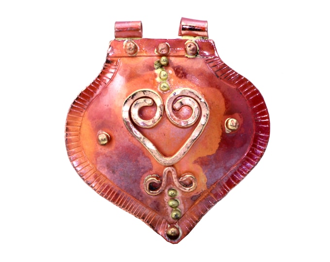 Patricia Healey Natural Copper Heart Spade Pendant 42 x 40mm