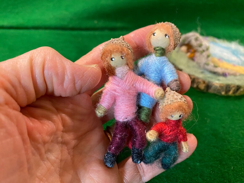 Woodland Scene Miniature, mini doll family, bendy dolls,miniature forest scene, miniature dolls , toy image 5