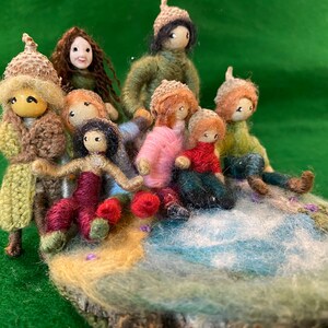 Woodland Scene Miniature, mini doll family, bendy dolls,miniature forest scene, miniature dolls , toy image 10