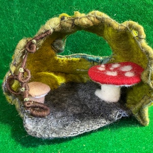 Natural Wool Felted Forest Home for Fairies, Gnomes, Ewoks, and Forest Animals,Educational Toy, Comprehension tool image 1