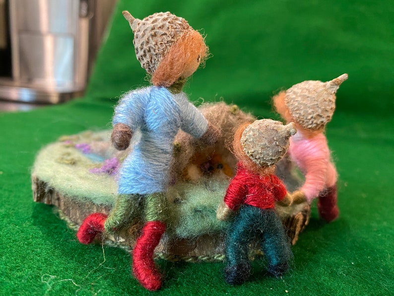 Woodland Scene Miniature, mini doll family, bendy dolls,miniature forest scene, miniature dolls , toy image 8