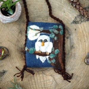 Henry Owl Cell Phone Pouch, Pouch, Felt Bag,