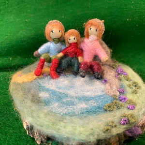 Woodland Scene Miniature, mini doll family, bendy dolls,miniature forest scene, miniature dolls , toy image 1