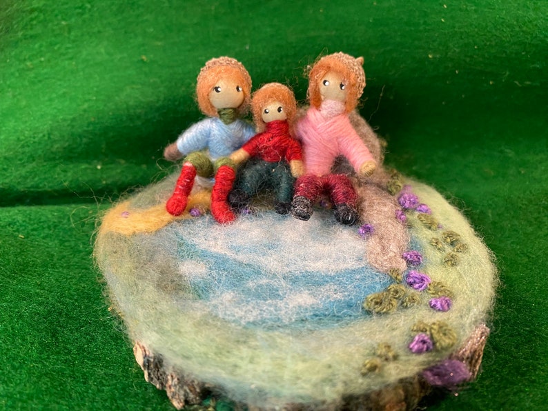 Woodland Scene Miniature, mini doll family, bendy dolls,miniature forest scene, miniature dolls , toy image 1