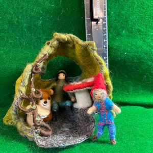 Natural Wool Felted Forest Home for Fairies, Gnomes, Ewoks, and Forest Animals,Educational Toy, Comprehension tool image 4