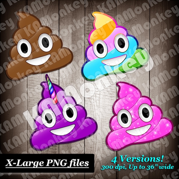 Poop Emoji PNG Files, for any Occasion, artwork graphics for print mug shirt decals posters cards (Not made for Cricut)